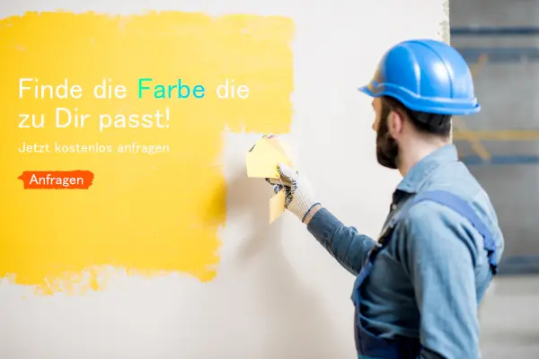 Ein Maler vergleicht die Farbe Gelb im Ton